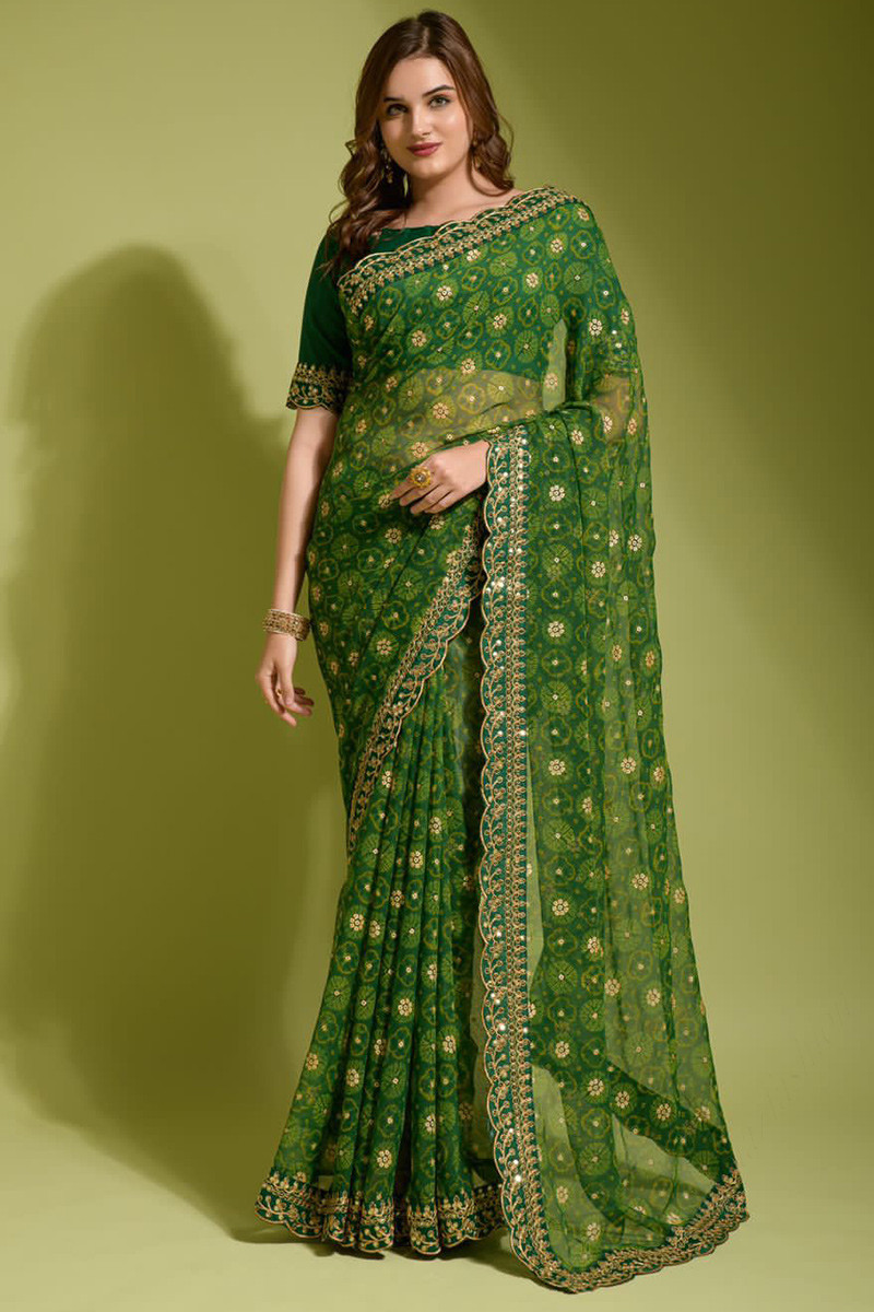 Dark Green Saree With Red Border in Lichi Silk With Copper Weaving  Traditional Indian Wedding Gift Sari in USA, UK, Malaysia, South Africa,  Dubai, Singapore