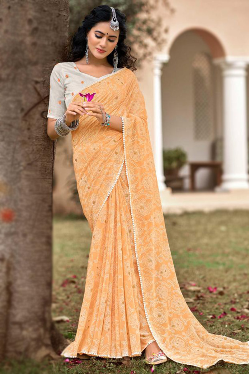 Mustard Yellow Open String Back Sari Set | Punit Balana – KYNAH