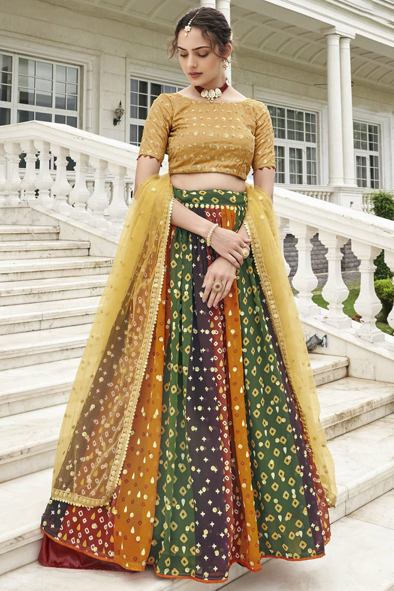 Multicolour lehenga clearance