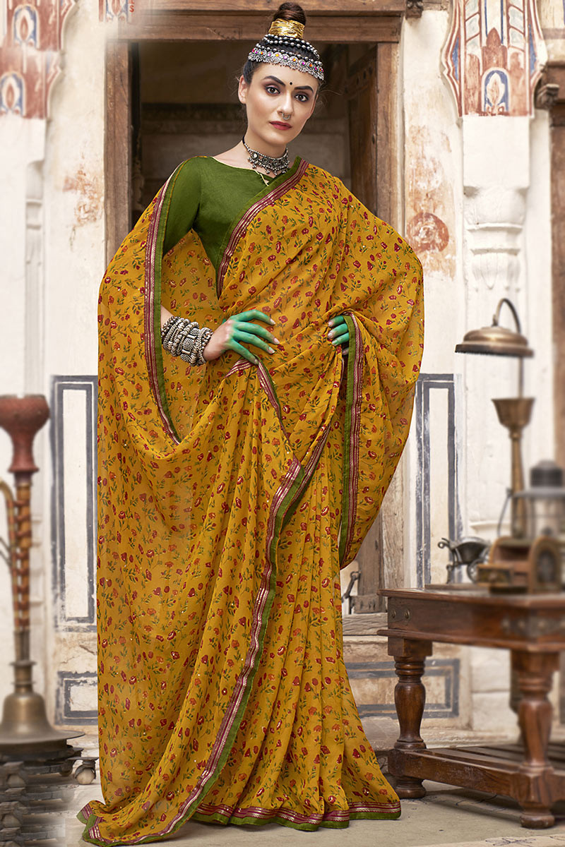 Sastha Fashion Stylish Heavy Phantom Silk Thread Zari Work Handmade Real  Mirror Lace And Embroidery Work Sleeveless Readymade Saree Blouse For  Lehenga Choli - Yellow Colour