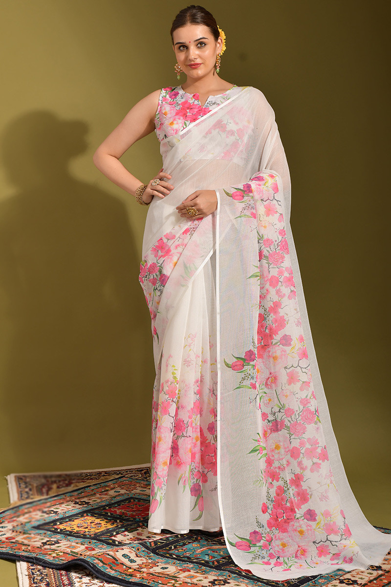 Linen sarees for wedding outlet