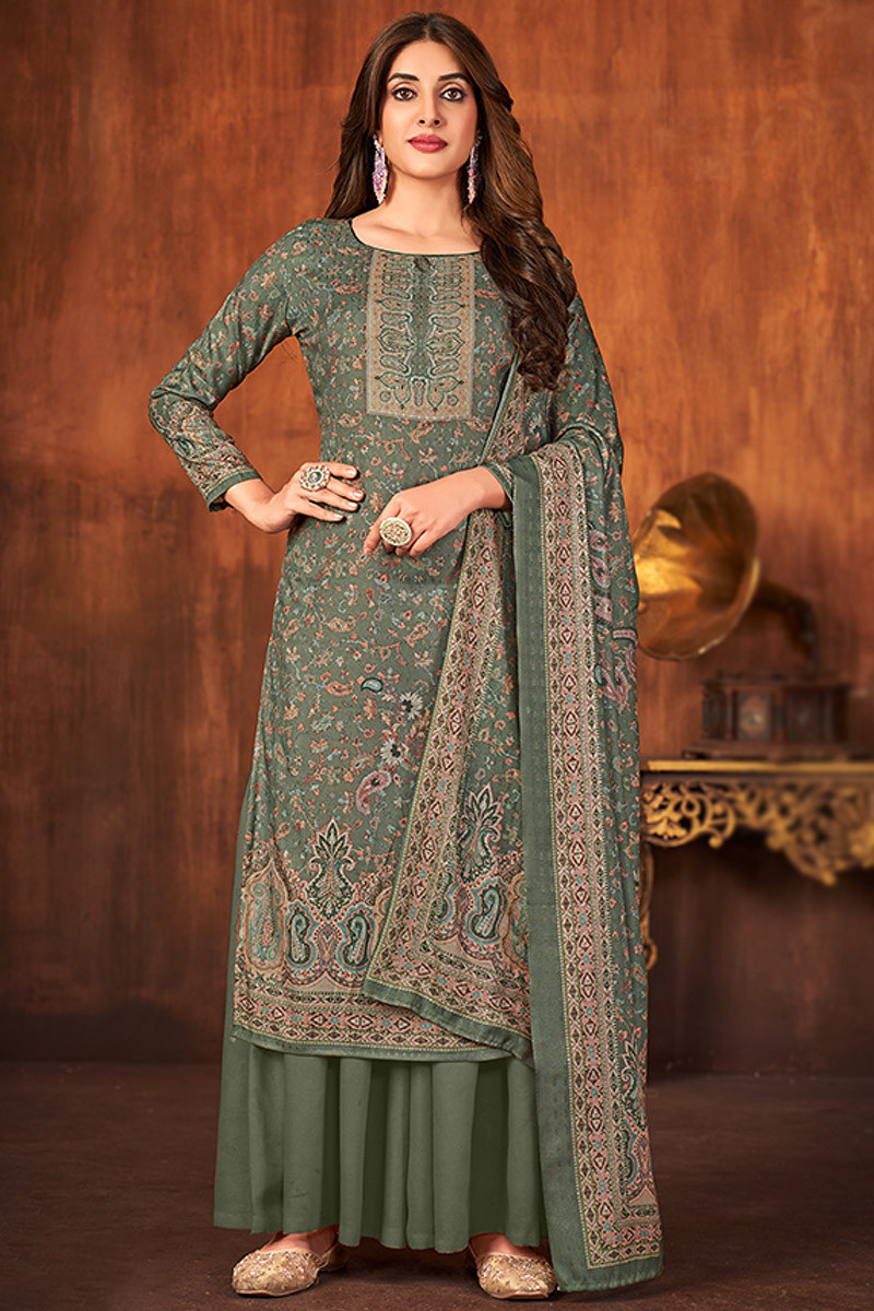 Green palazzo deals suit