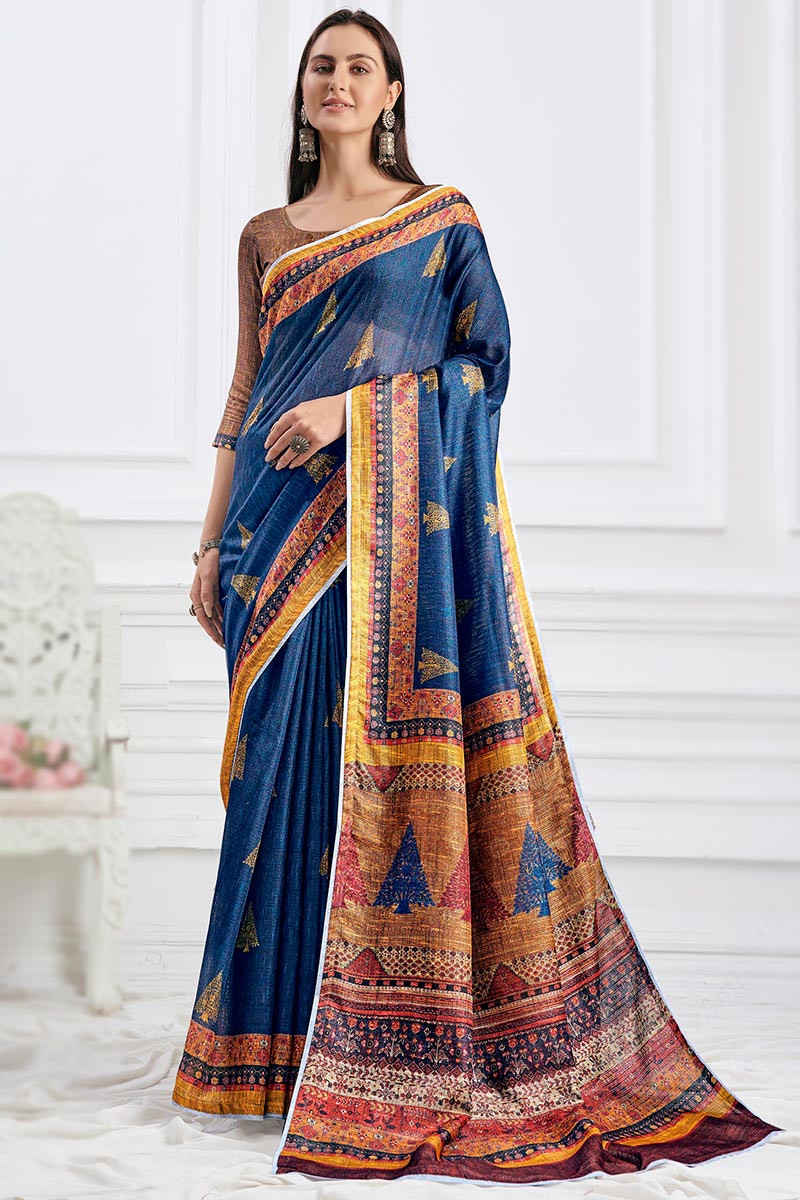 Buy Multicoloured Sarees for Women by SATRANI Online | Ajio.com