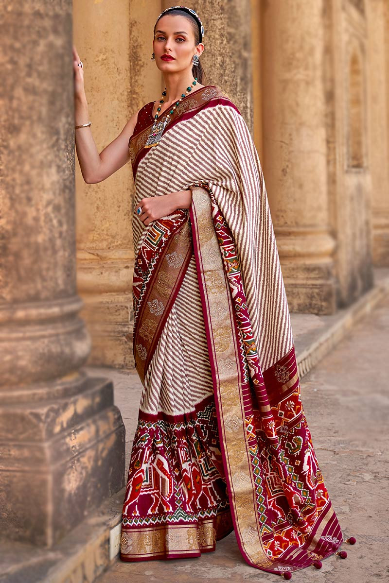 White sequin saree with the shade of pink and blue – HouseOfAnupama