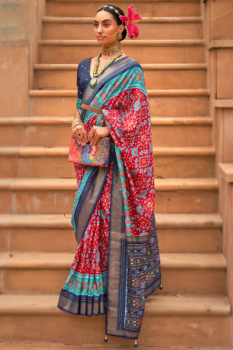 Amkay 6.3 m (with blouse piece) Silk Patola Saree at Rs 3150 in Surat