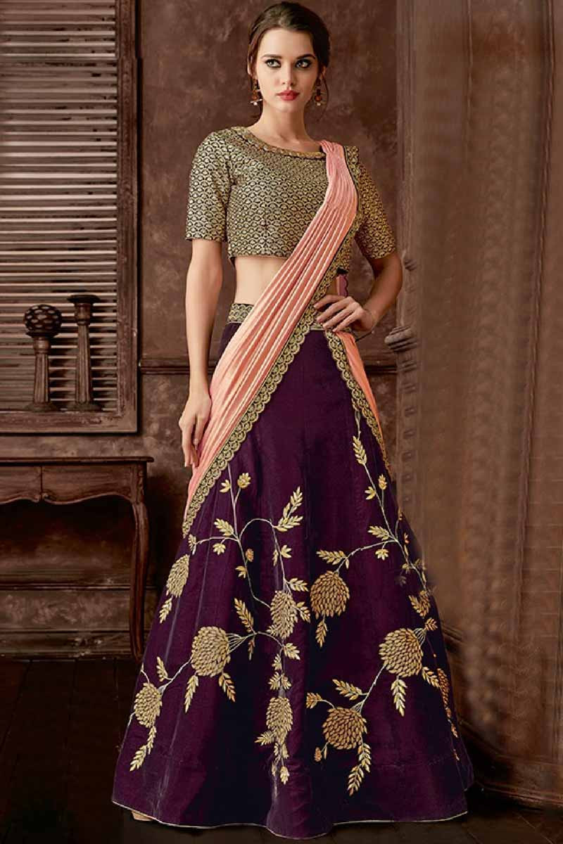 Lehenga saree with long blouse hotsell