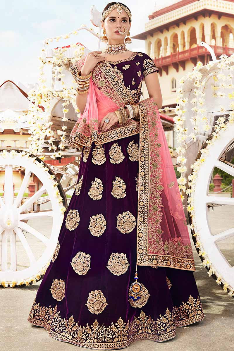 Velvet lehenga online new arrivals