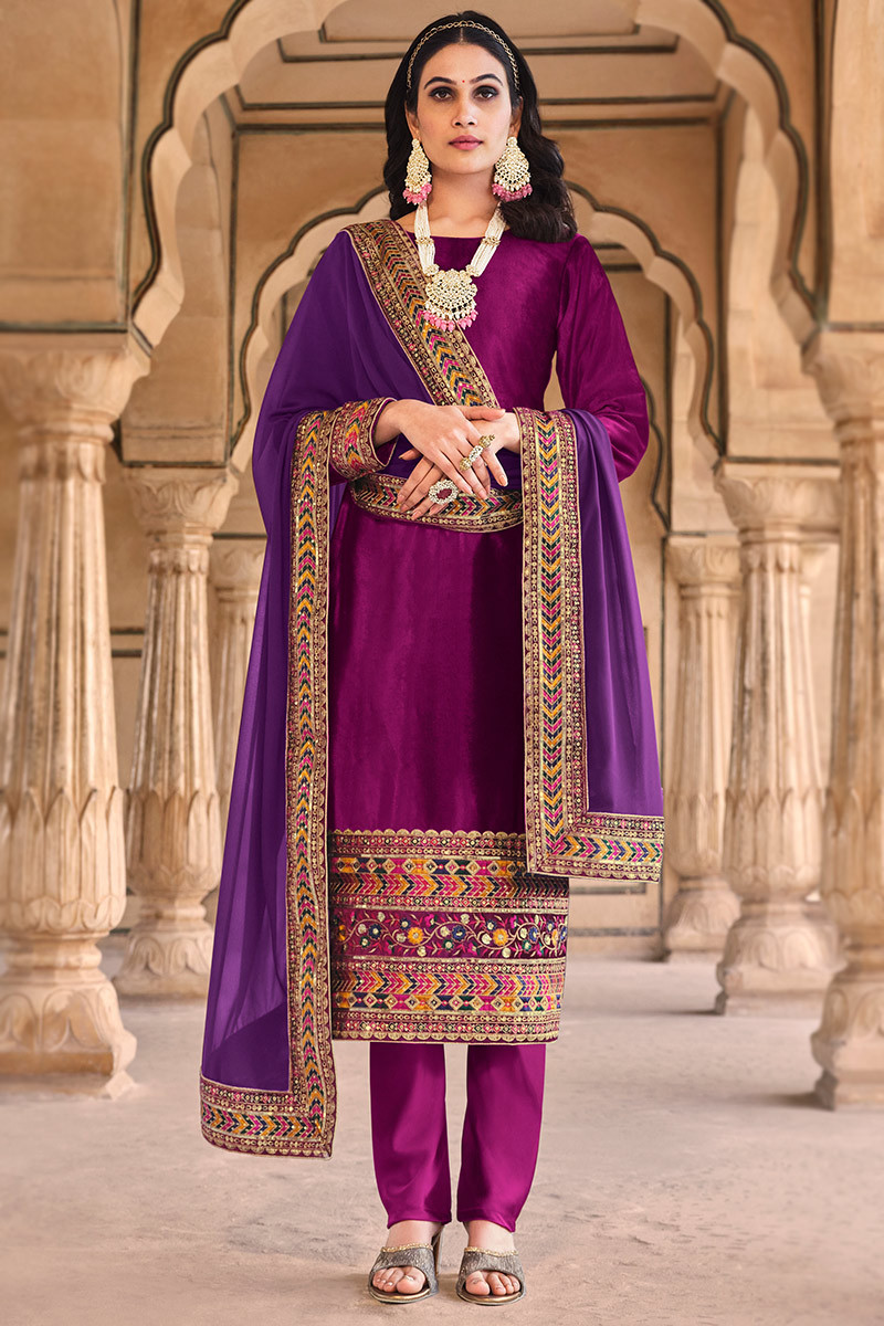 Plus Size Purple Trouser Suit LSTV122505