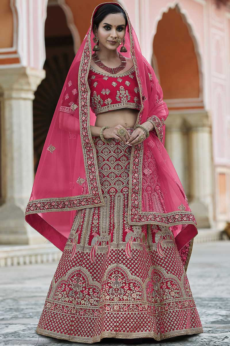 Pink lehenga for marriage top