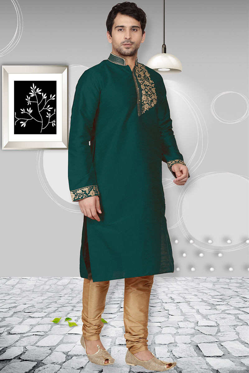 Bottle green best sale colour kurta pajama
