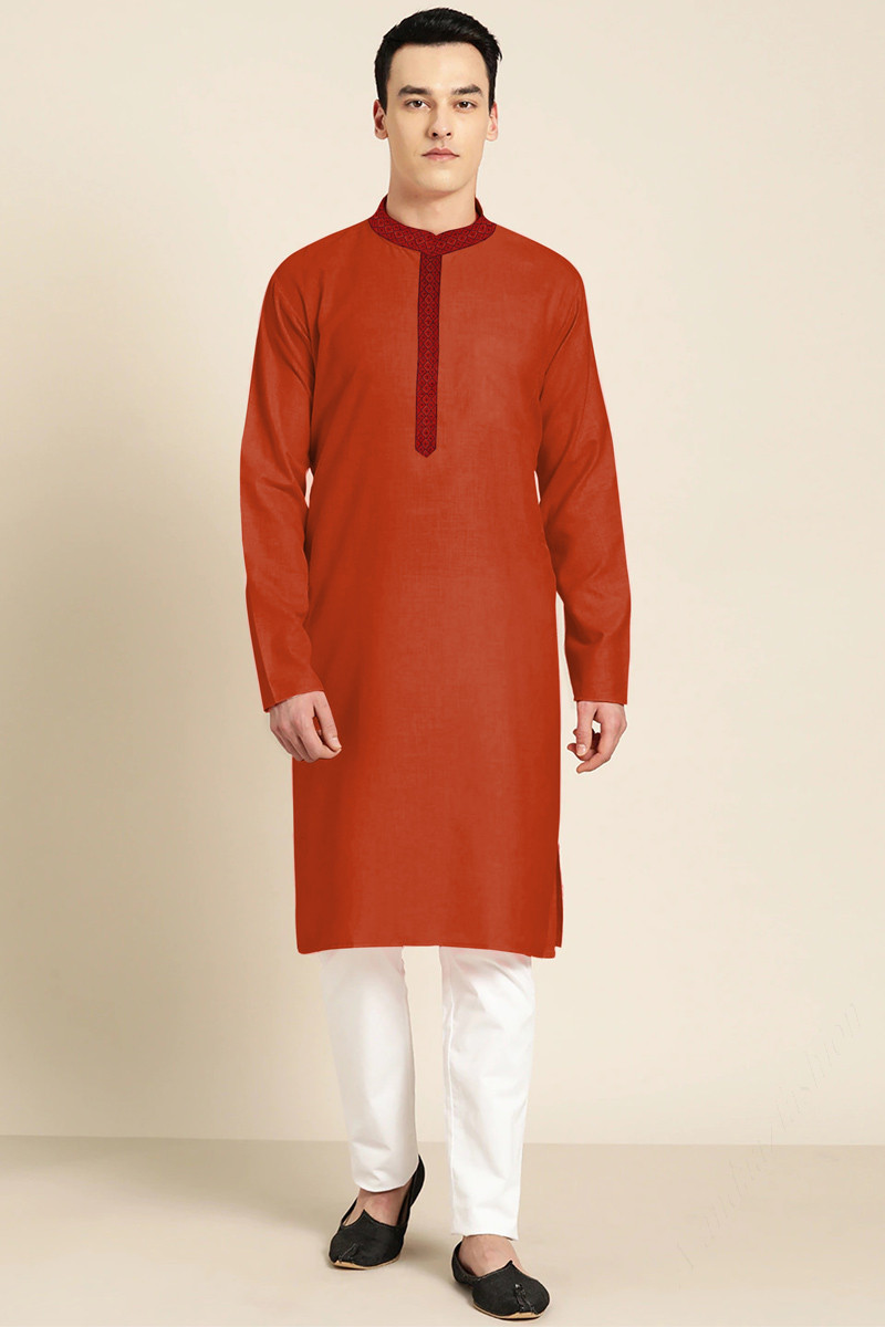 Red Eid Special Pakistani Kurta Pajama For Men