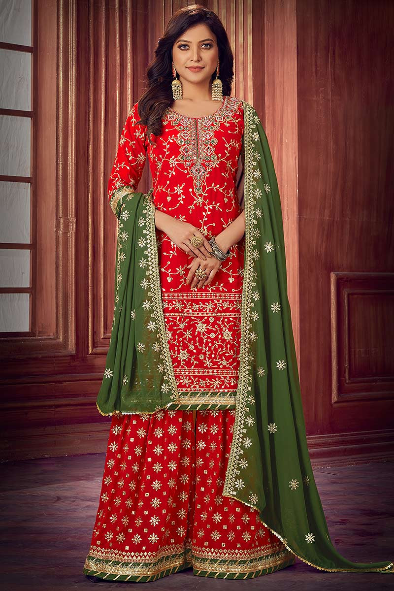 Red sharara online hotsell