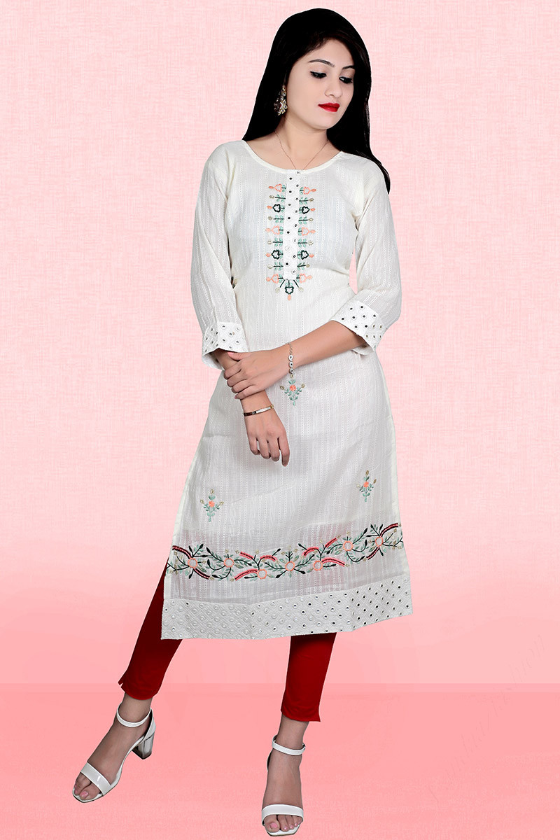 Off white kurti designs hot sale