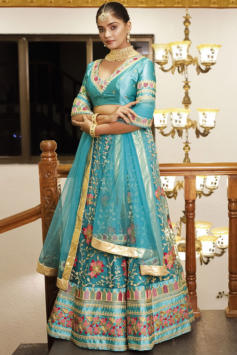 Sky blue new arrivals lengha