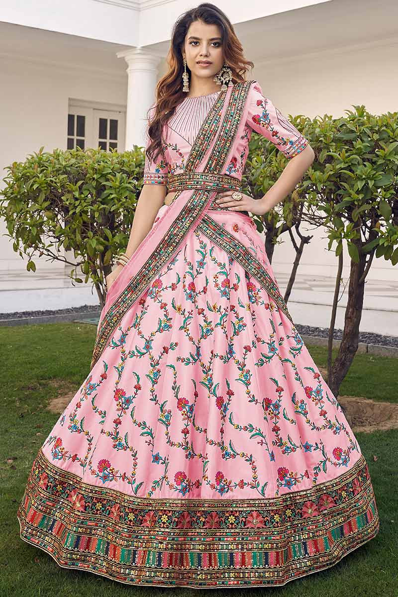 Resham work embroidery dresses online