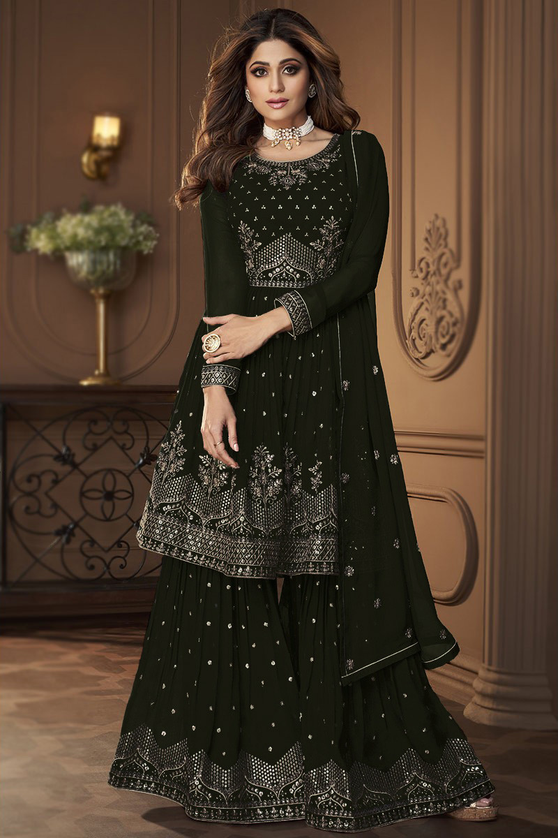 Green sharara for wedding top