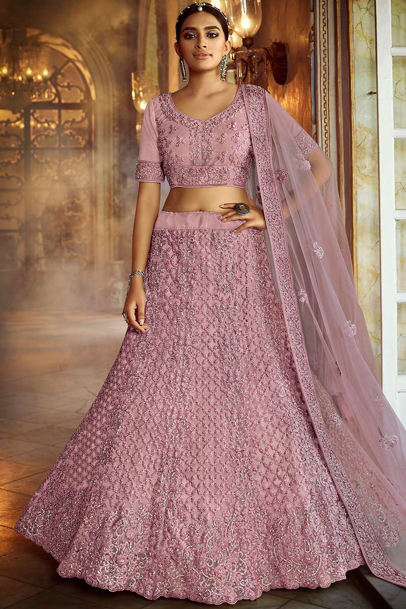 Dusty shop pink lengha
