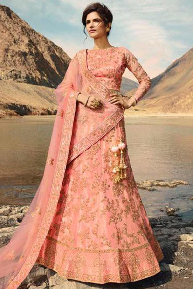 Rose pink lehenga choli hotsell