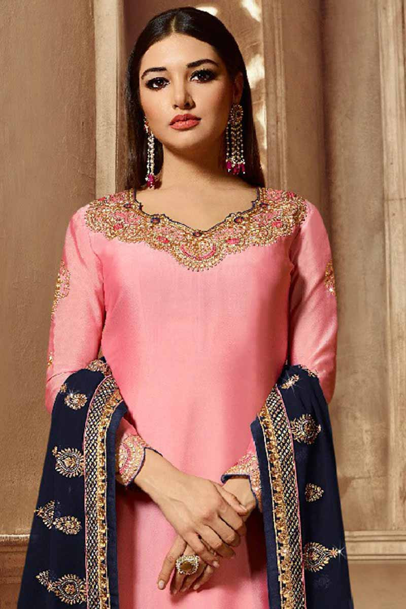 Rose silk churidar cheap