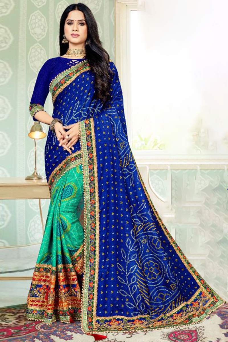 Shop Pure Banarasi Handloom Silk Royal Blue Bridal Saree Online UK – Sunasa