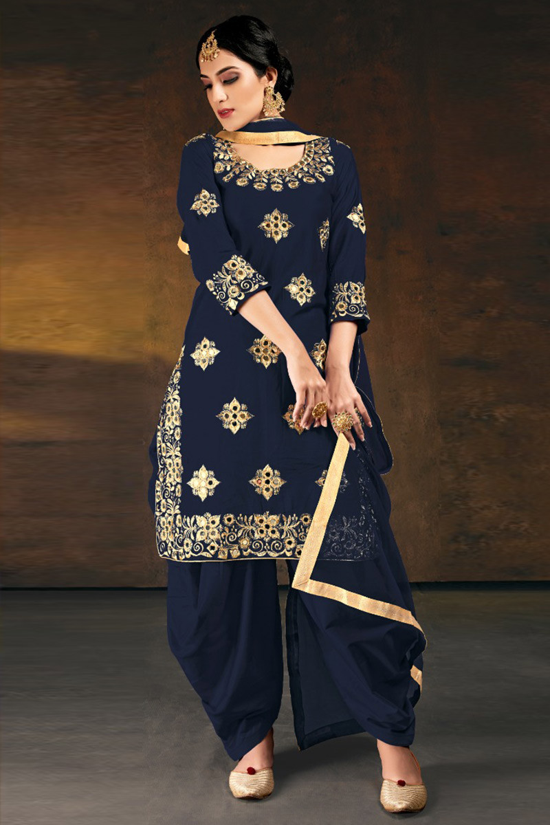 Royal blue punjabi outlet suit design