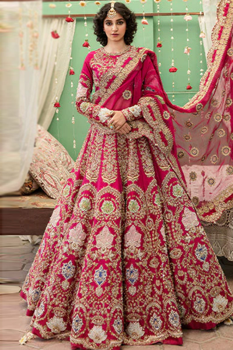 Red pink bridal lehenga store