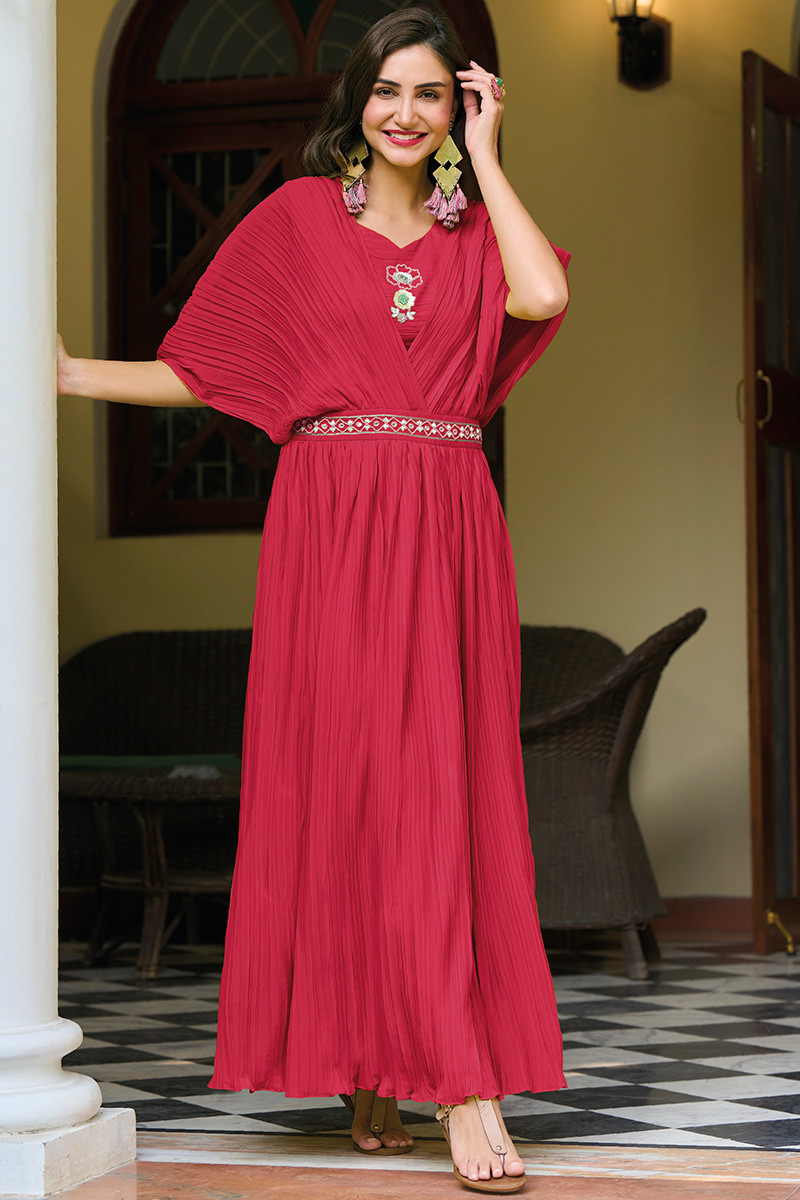 Ruby red shop gown