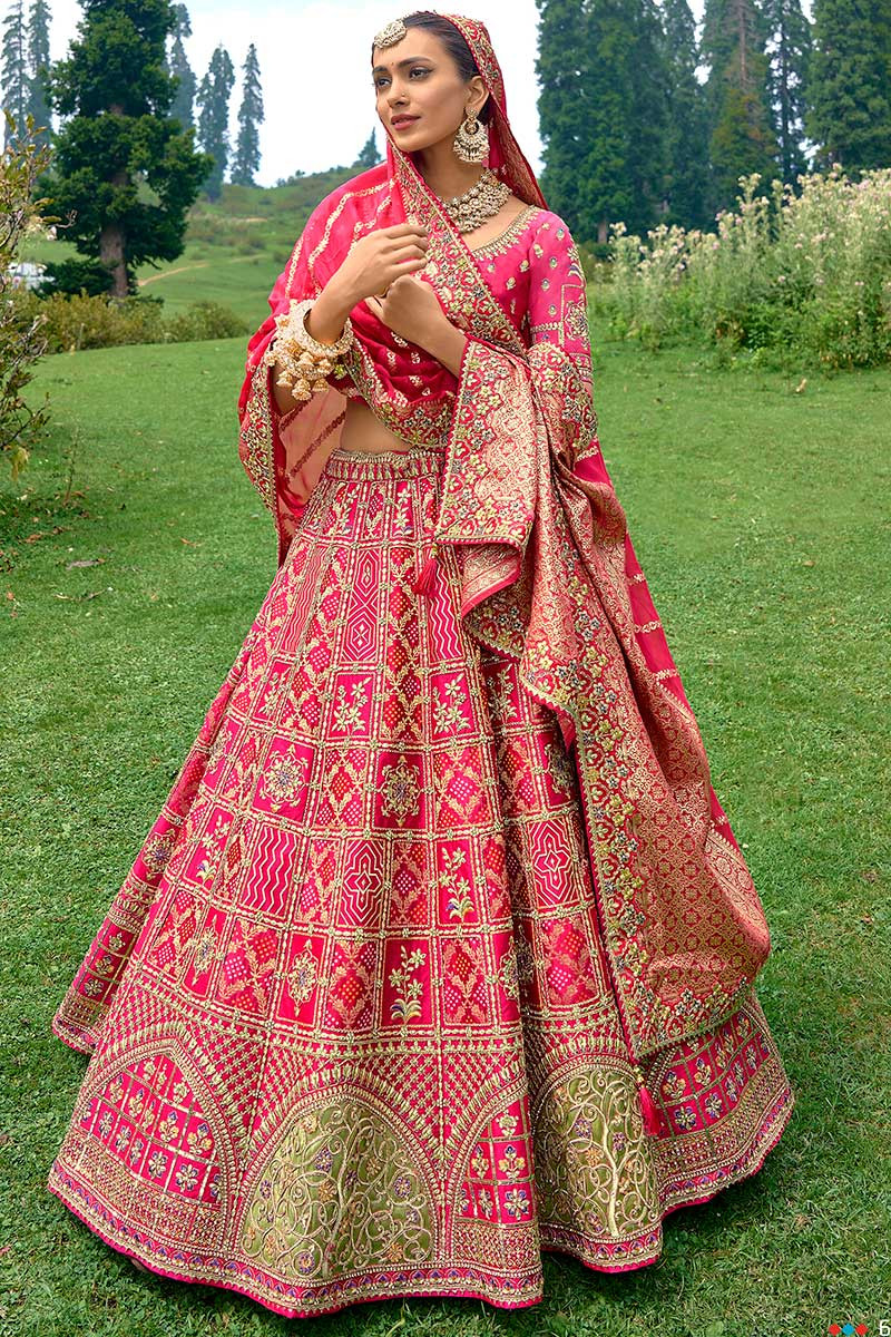 Engagement Wear Red Color Two Layer Lehenga Choli – Sachisabya