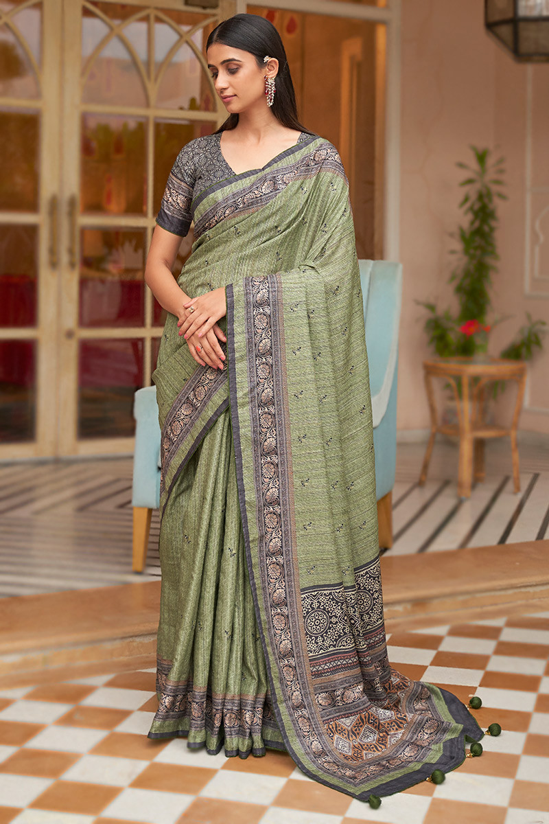 Khadi printed silk sarees top