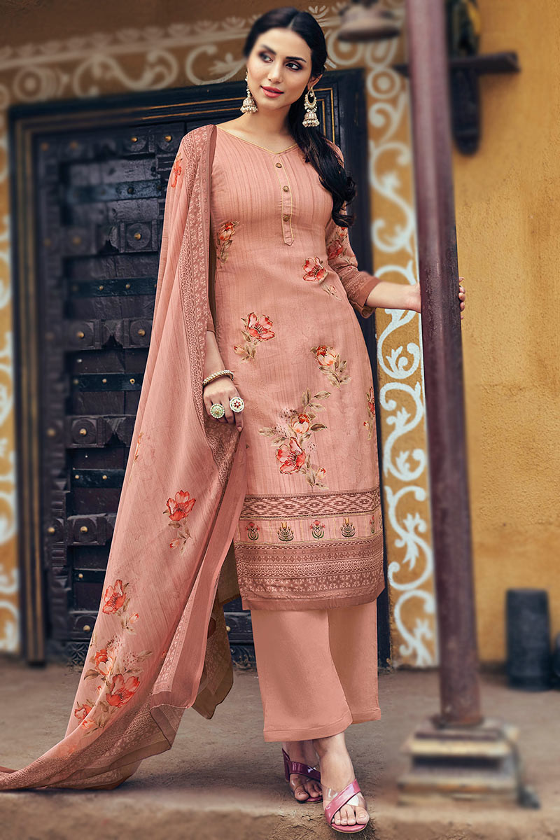 Peach colour palazzo suit online