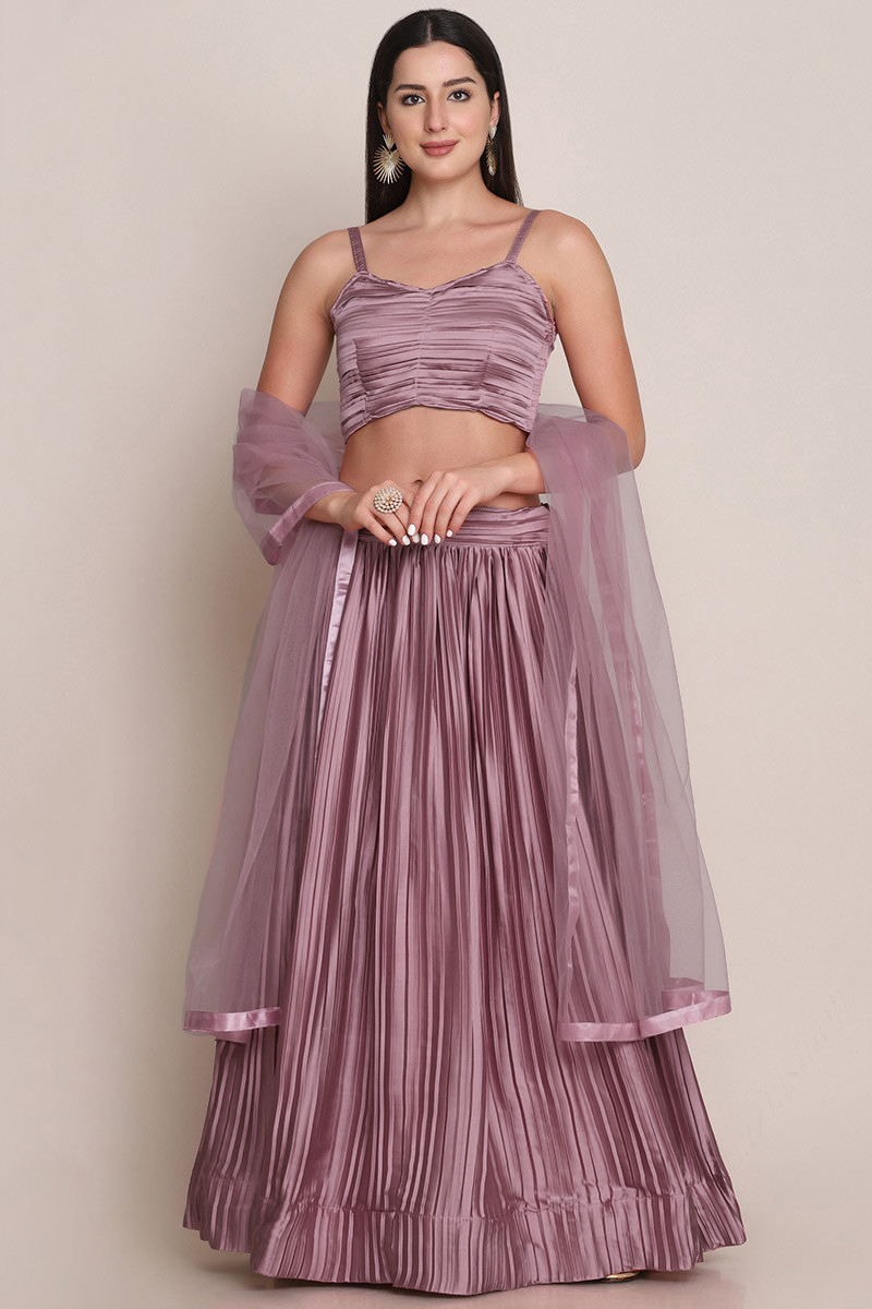 Satin Dusty Pink Lehenga