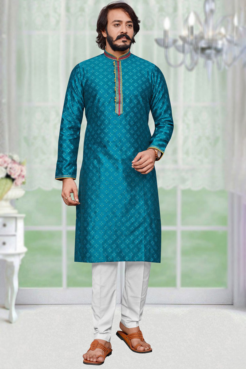 Buy 34/XS Size Eid Lace Work Kurta Pajama Online for Men in USA