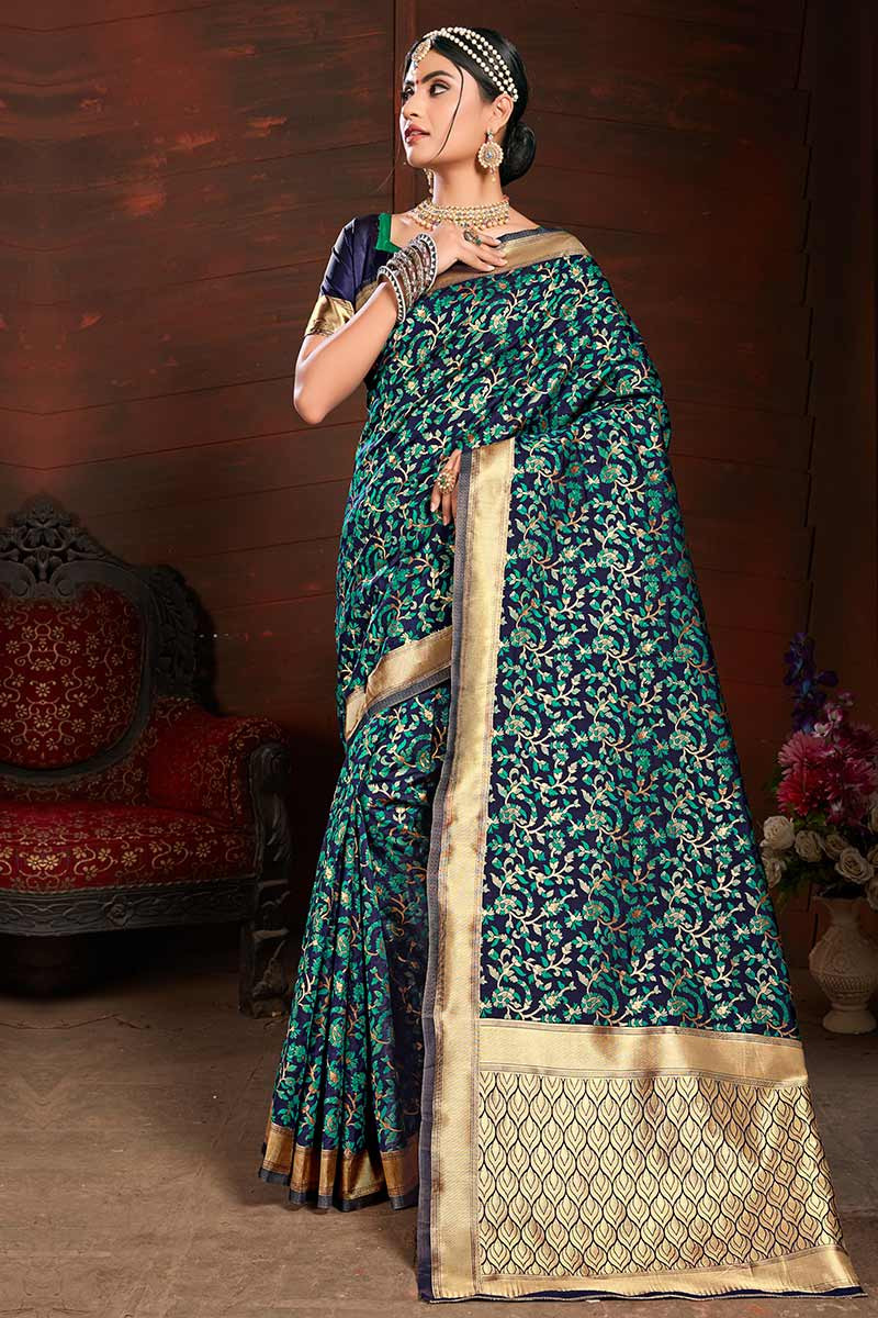 Half Saree with Square Neck Blouse | Saree, Half saree, Saree blouse designs