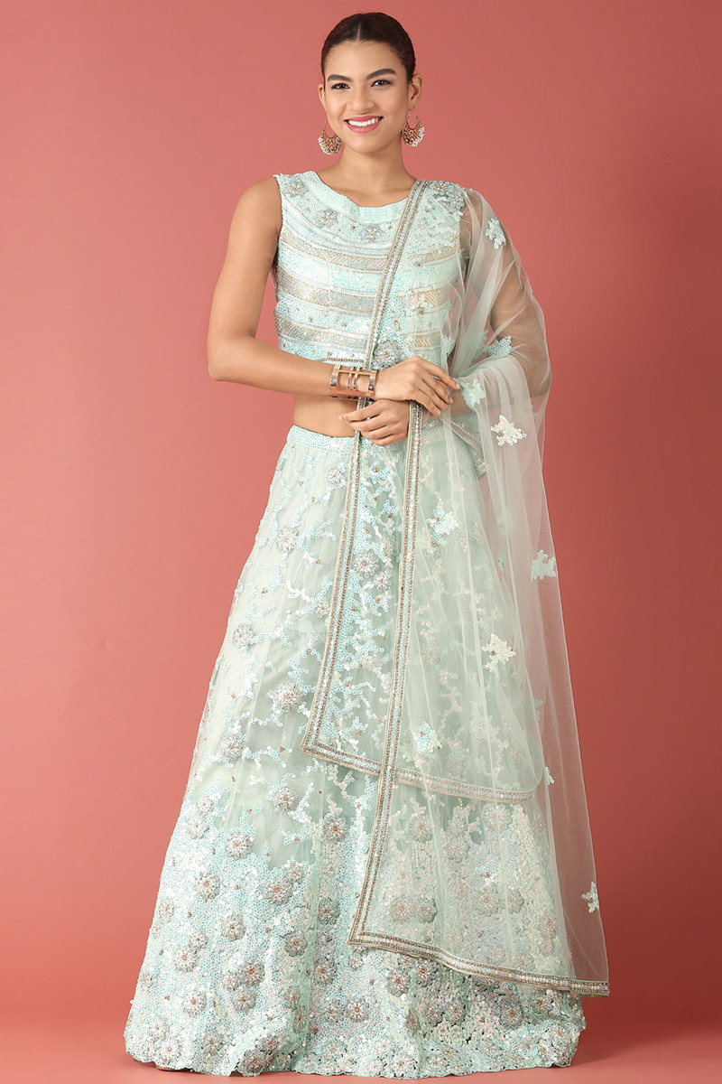Light blue wedding deals lehenga