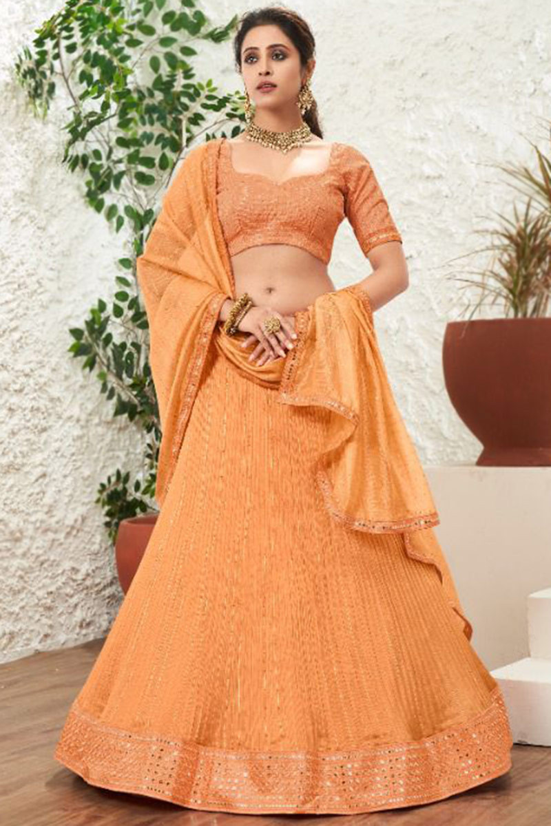 Light orange colour best sale lehenga