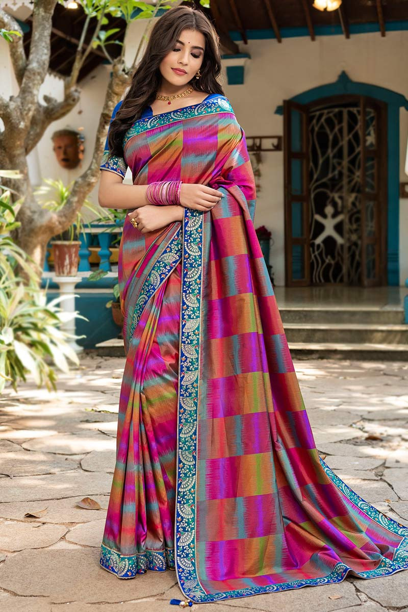 Buy shaded sarees online : double shaded and multi shaded sarees – Akrithi
