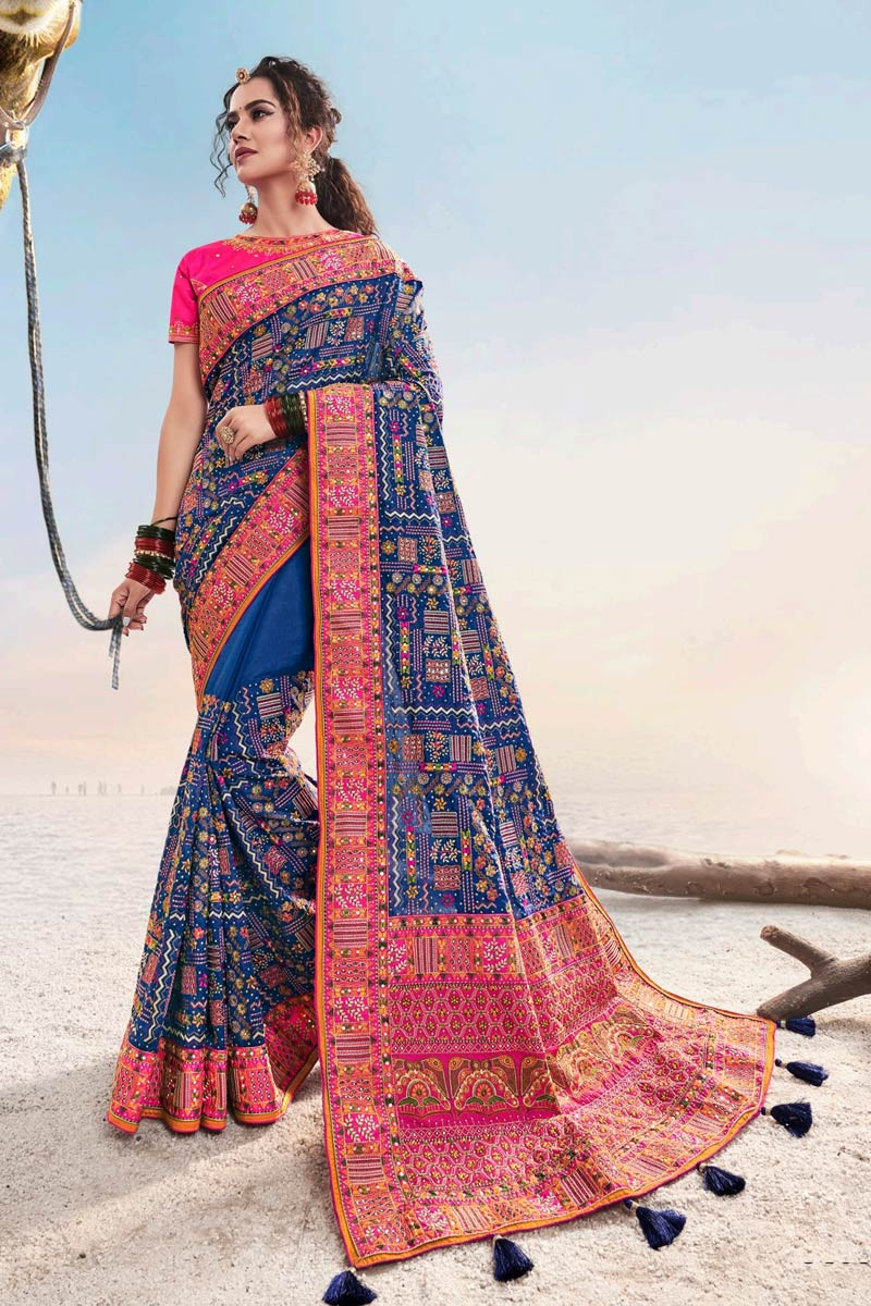 Trendy Woven Zari Silk Blue Saree|SARV113770