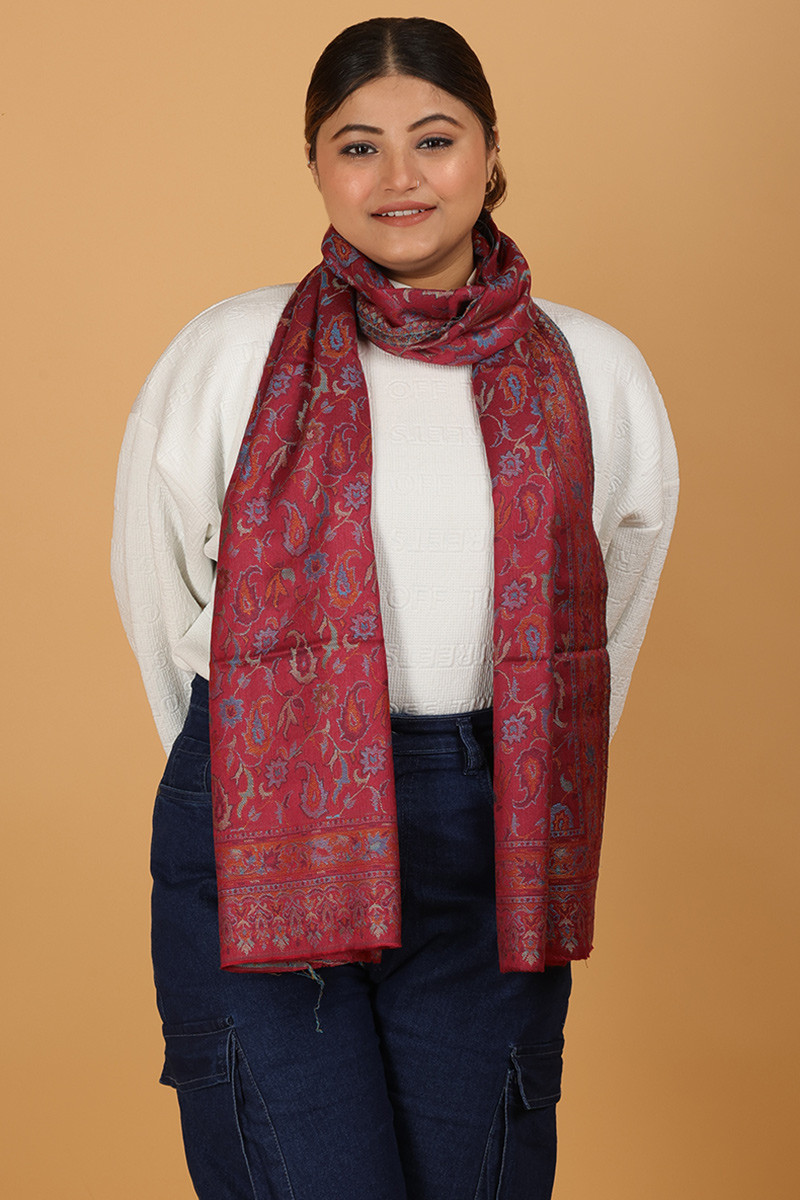 Red Modal Jamawar Stole