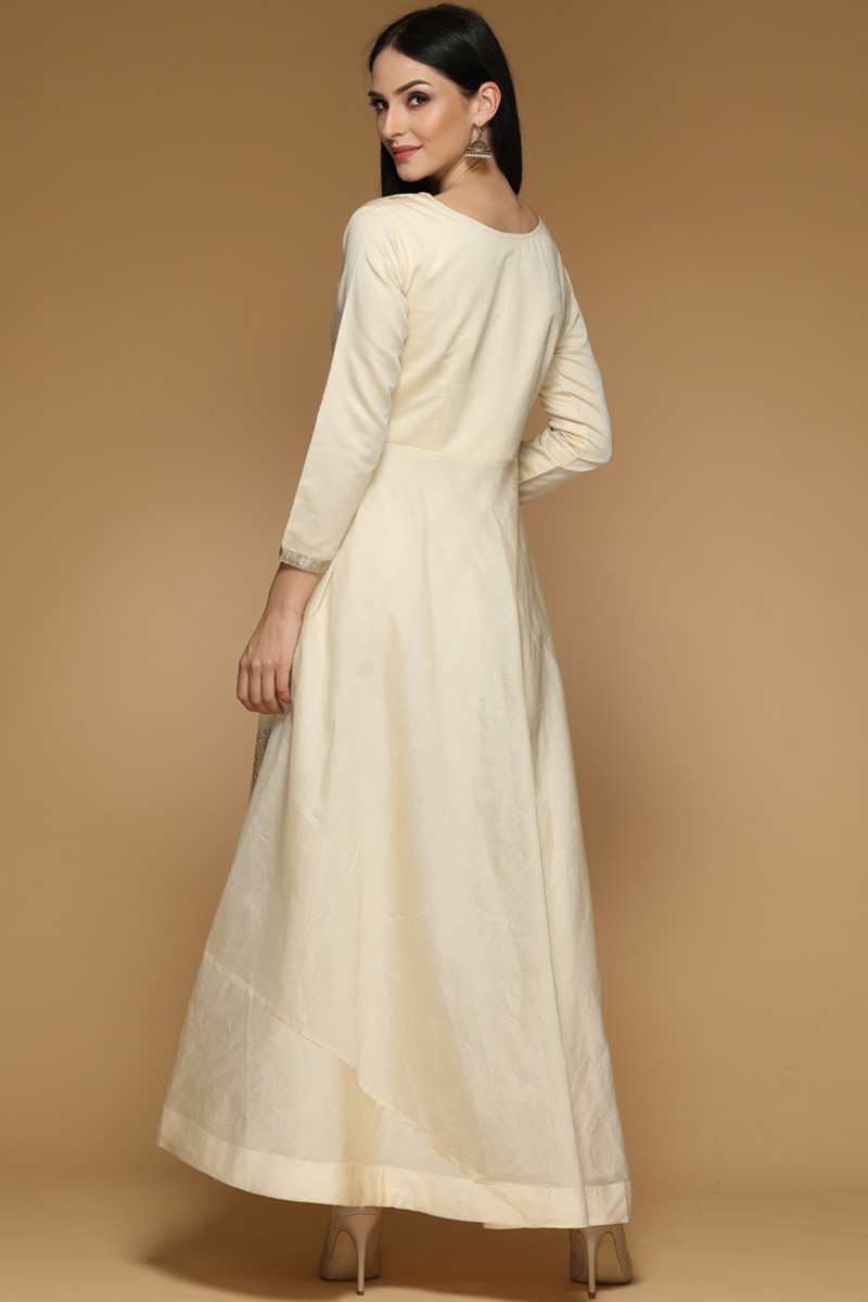 Off white anarkali kurti online