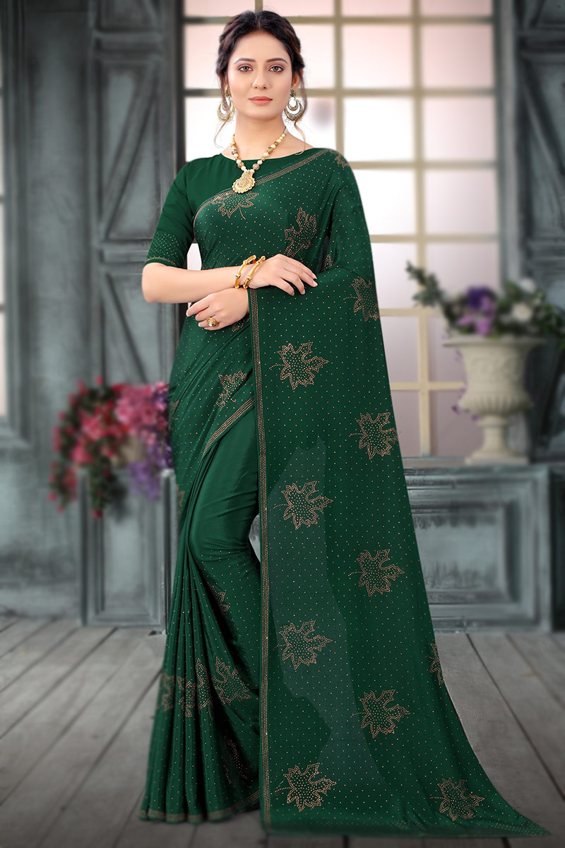Buy JUHI COLLECTION R-MM-Leriyu Green Saree Latest Designer Silk Saree For  Women Online at Best Prices in India - JioMart.