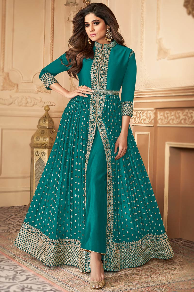 Collar sales anarkali dress