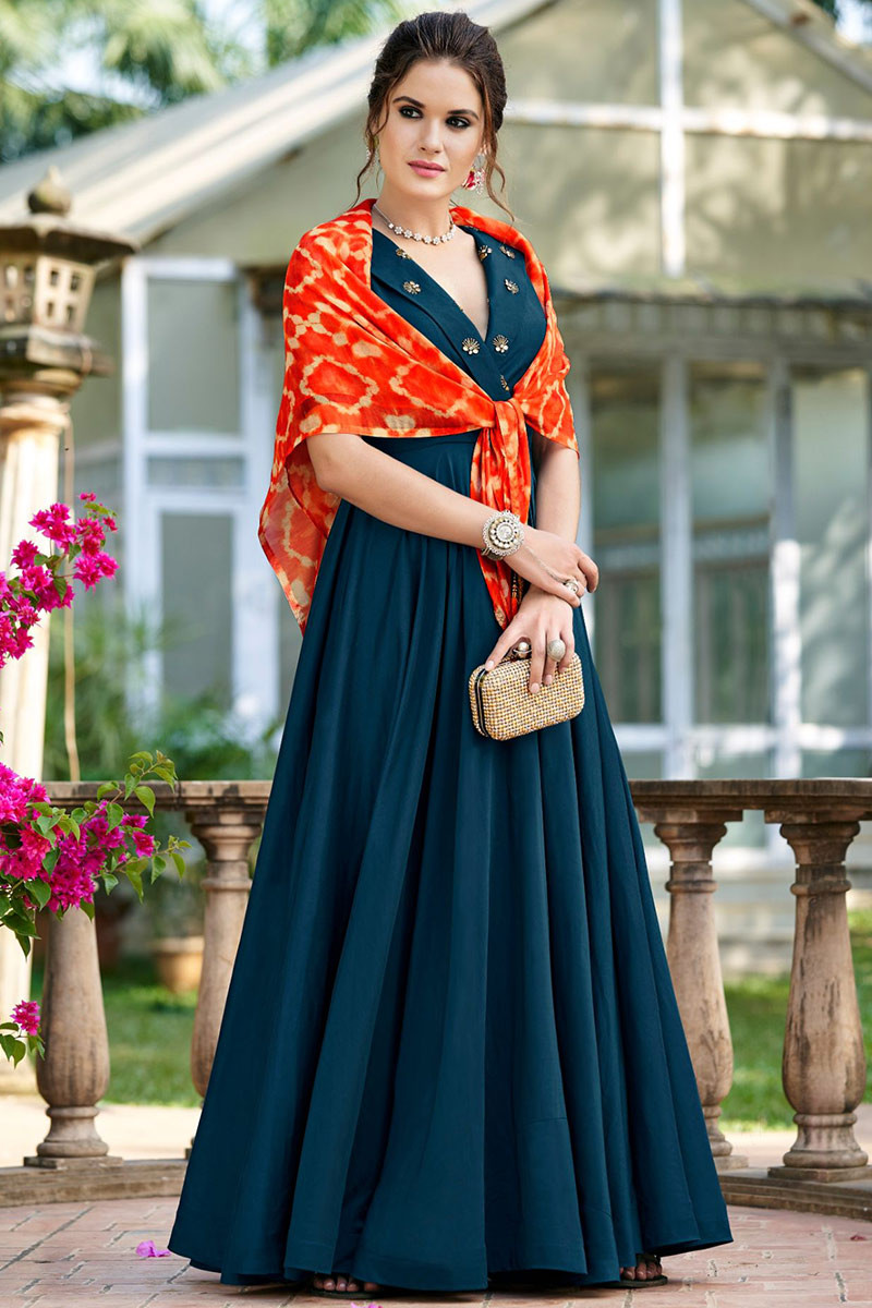 Party wear gowns with stone work online