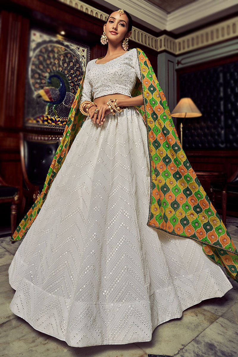 Designer Chaniya-Choli | Lehenga choli, White lehenga choli, Designer  dresses
