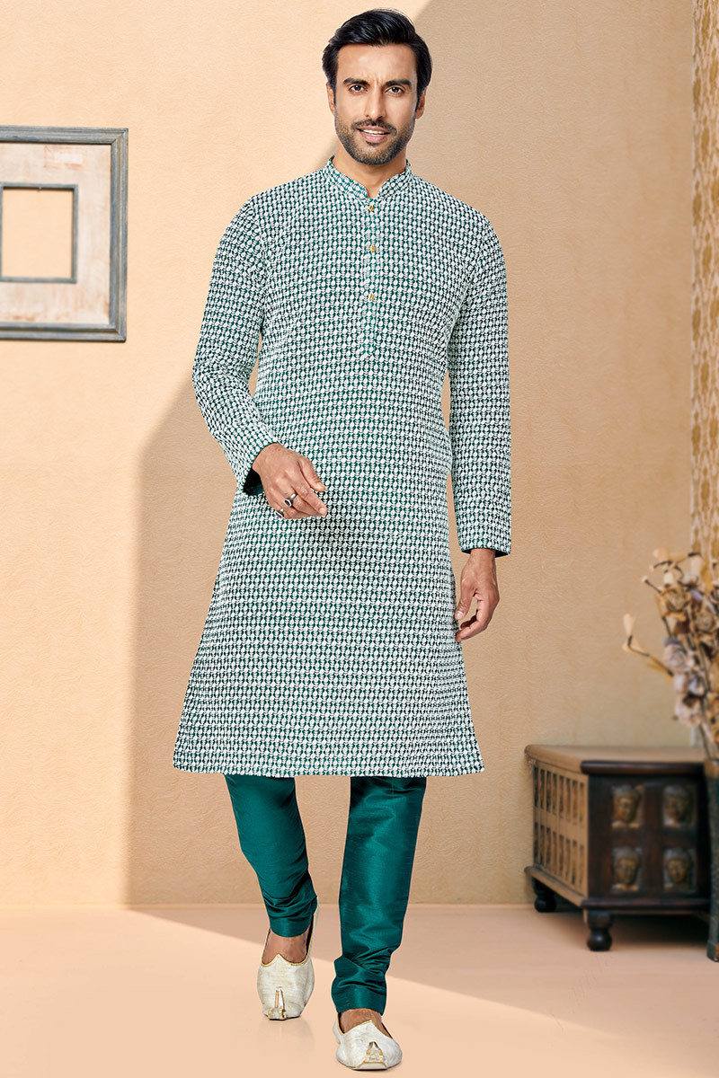 Thread work in churidar shop