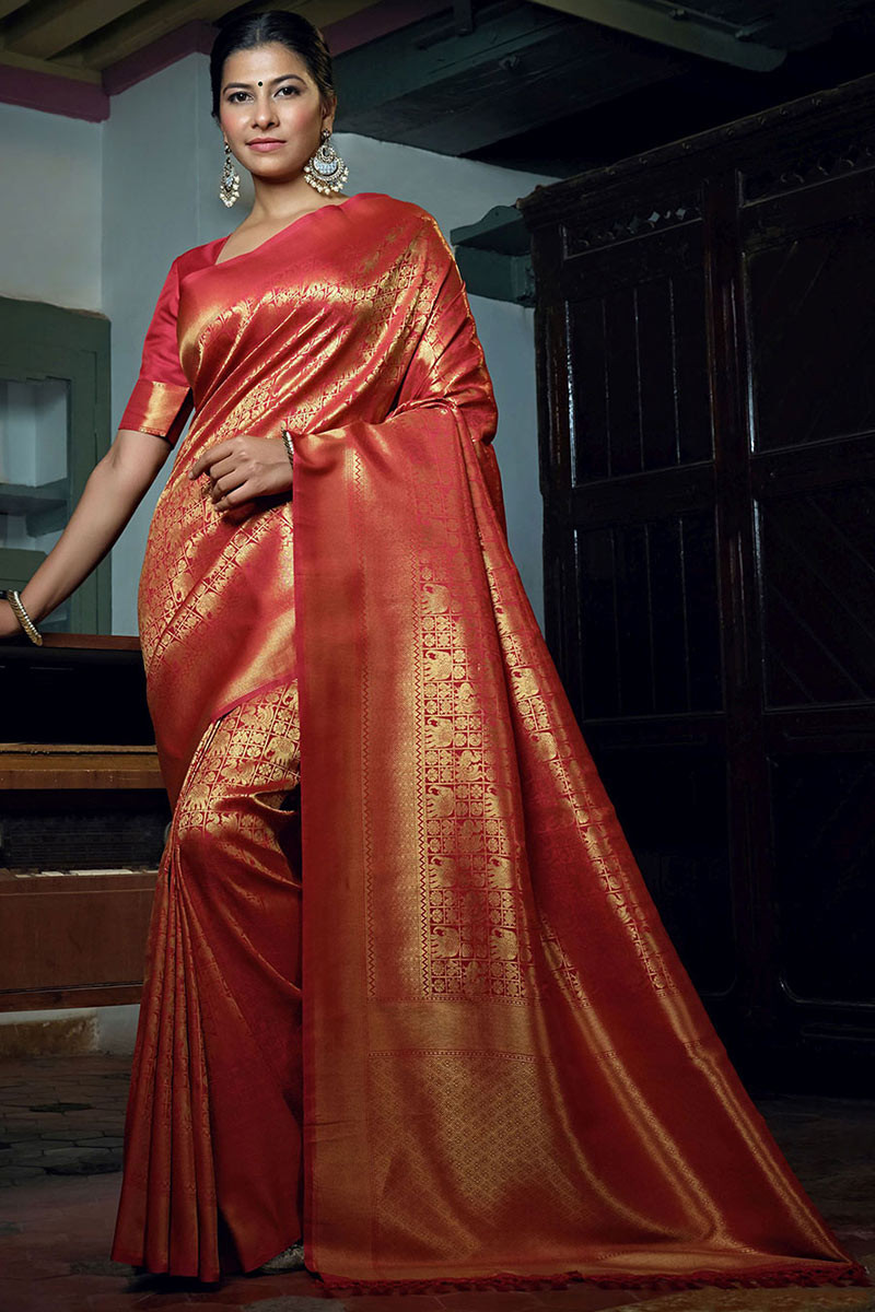 Silk saree for best sale wedding function