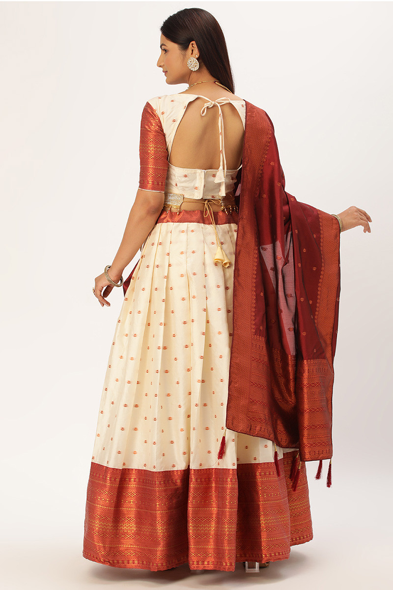 SHAVIDR Traditional Wear South Indian Lehenga Choli For Girls