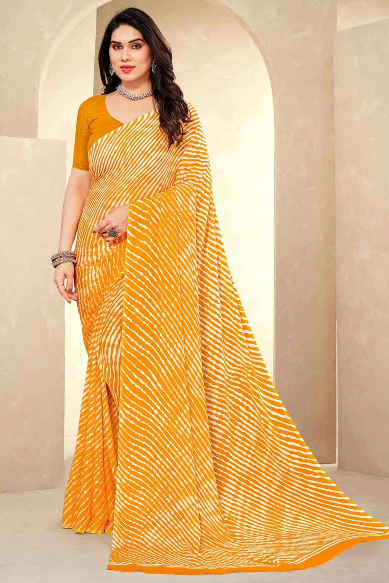 Buy Yellow Shaded Pure Tussar Silk Hand-Dyed Leheriya Saree by Designer  GEROO BY NEELAM for Women online at Kaarimarket.com