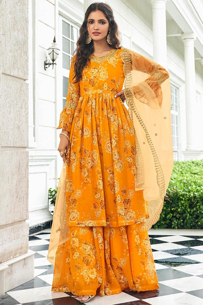 Printed sharara suit store