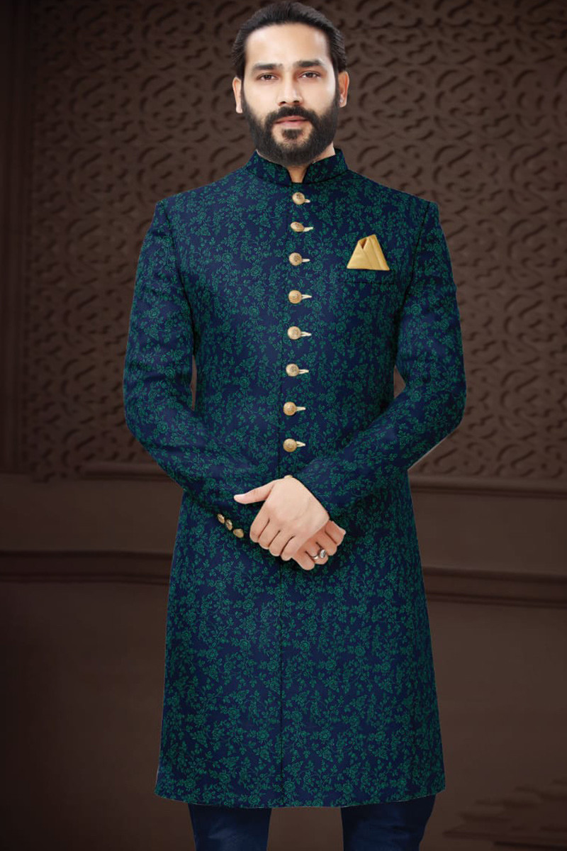 Navy blue sherwani for groom online