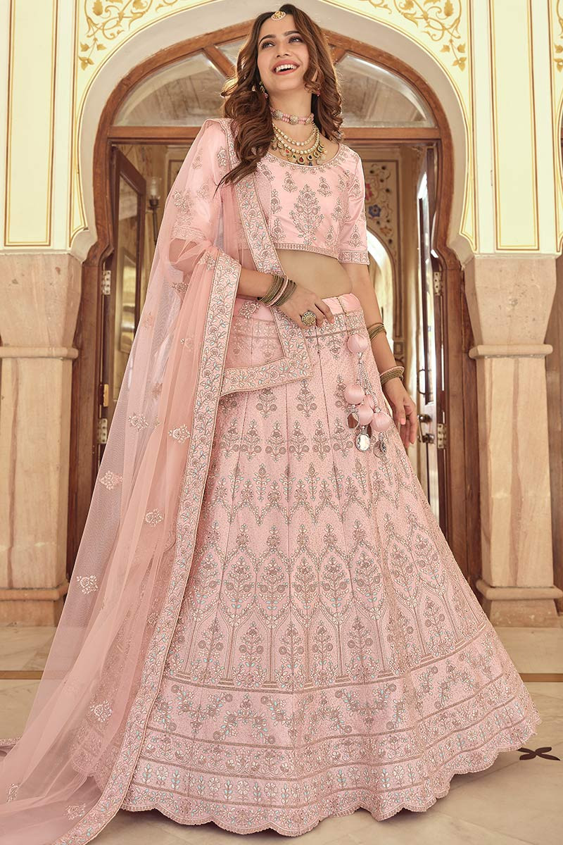 Light pink deals lehenga for wedding
